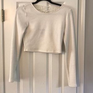 White long sleeve crop top